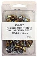 50 PC OVAL SHOULDER BOLT / NUT KIT M6x16mm - REPLACES JD BOLT