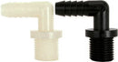 1/4 INCH X 1/4 INCH MNPT X HOSE BARB  POLY ELBOW - 90