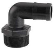 3/4 INCH X 1/2 INCH MNPT X HOSE BARB  POLY ELBOW - 90