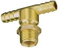 DOUBLE HOSE BARB NOZZLE BODY - 3/8" HOSE -BRASS