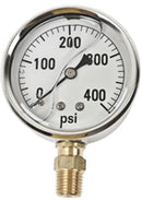 400 PSI LIQUID FILLED  / STAINLESS GAUGE - 2-1/2" DIAMETER