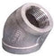 1-1/2 INCH X 1-1/2 INCH FNPT X FNPT  GALVANIZED ELBOW - 45