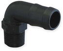 1/2 INCH X 3/8 INCH MNPT X HOSE BARB  POLY ELBOW - 90