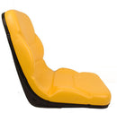 ONE PIECE CONTUERED HIGH BACK SEAT FOR UTILITY TRACTOR / INDUSTRIAL APPLICATIONS - YELLOW VINYL, WHILE SUPPLIES LAST