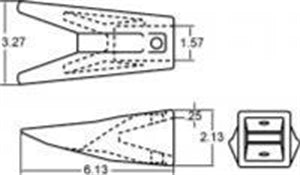 156 SERIES TWIN PENETRATION CAST BUCKET TOOTH