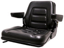 UNIVERSAL FOLDING SEAT -  FITS INDUSTRIAL EQUIPMENT AND SEVERAL ZERO TURN MOWERS - BLACK VINYL