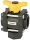 BANJO V150BL POLYPROPYLENE BOTTOM LOAD BALL VALVE, THREE PIECE, THREE WAY, FULL PORT, 1-1/2" FNPT